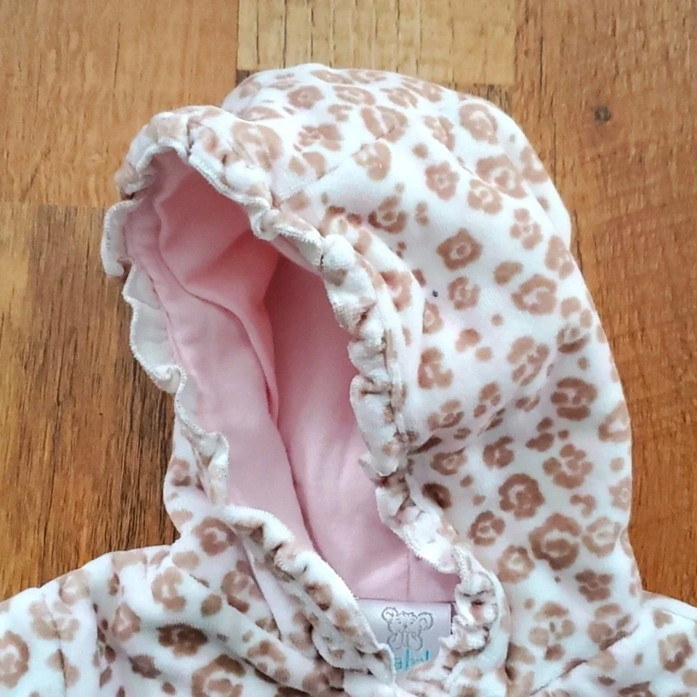 Koala Baby‎ Girls Rosebud Cheetah Plush Coat in Tan 3-6M